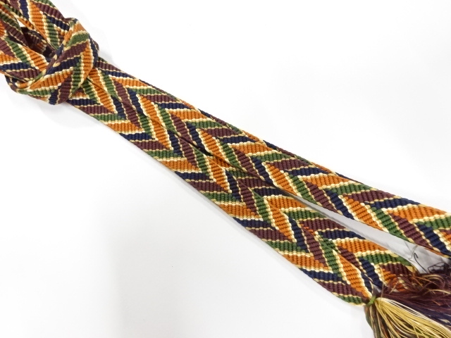 正絹　無形文化財　道明製　手組帯締め